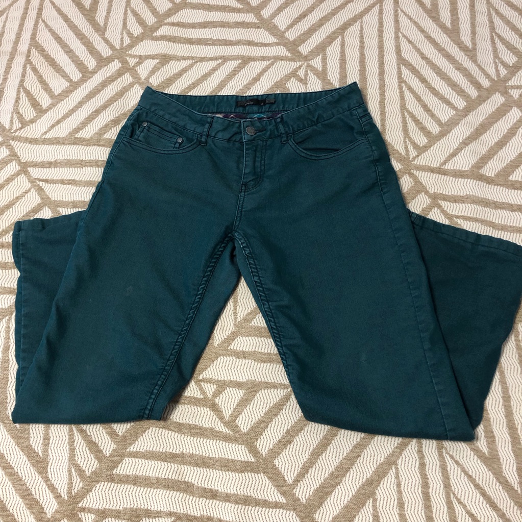 Prana Women's Straight Leg Fleece Lined Jeans In Deep Teal